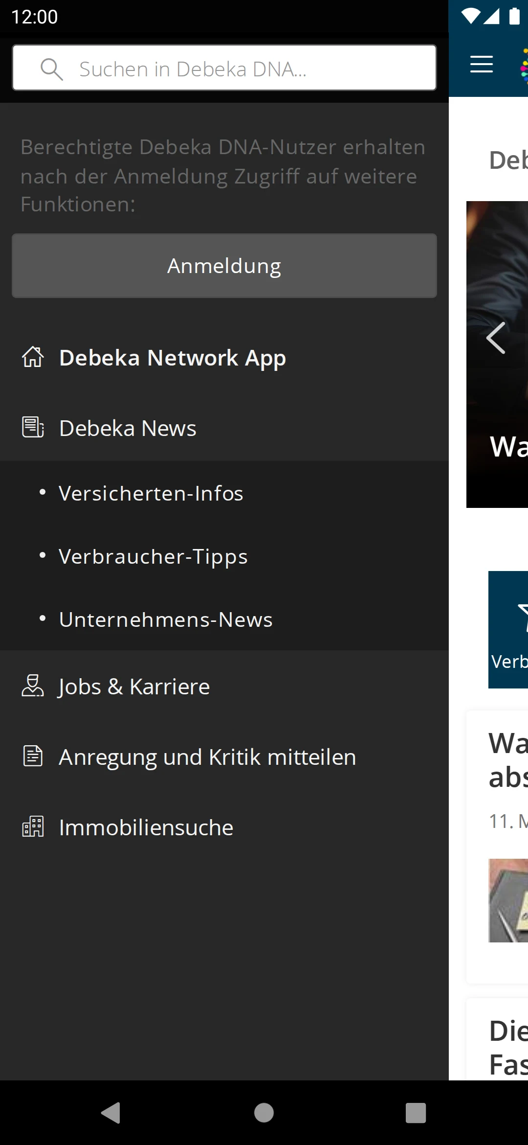 Debeka DNApp screenshot