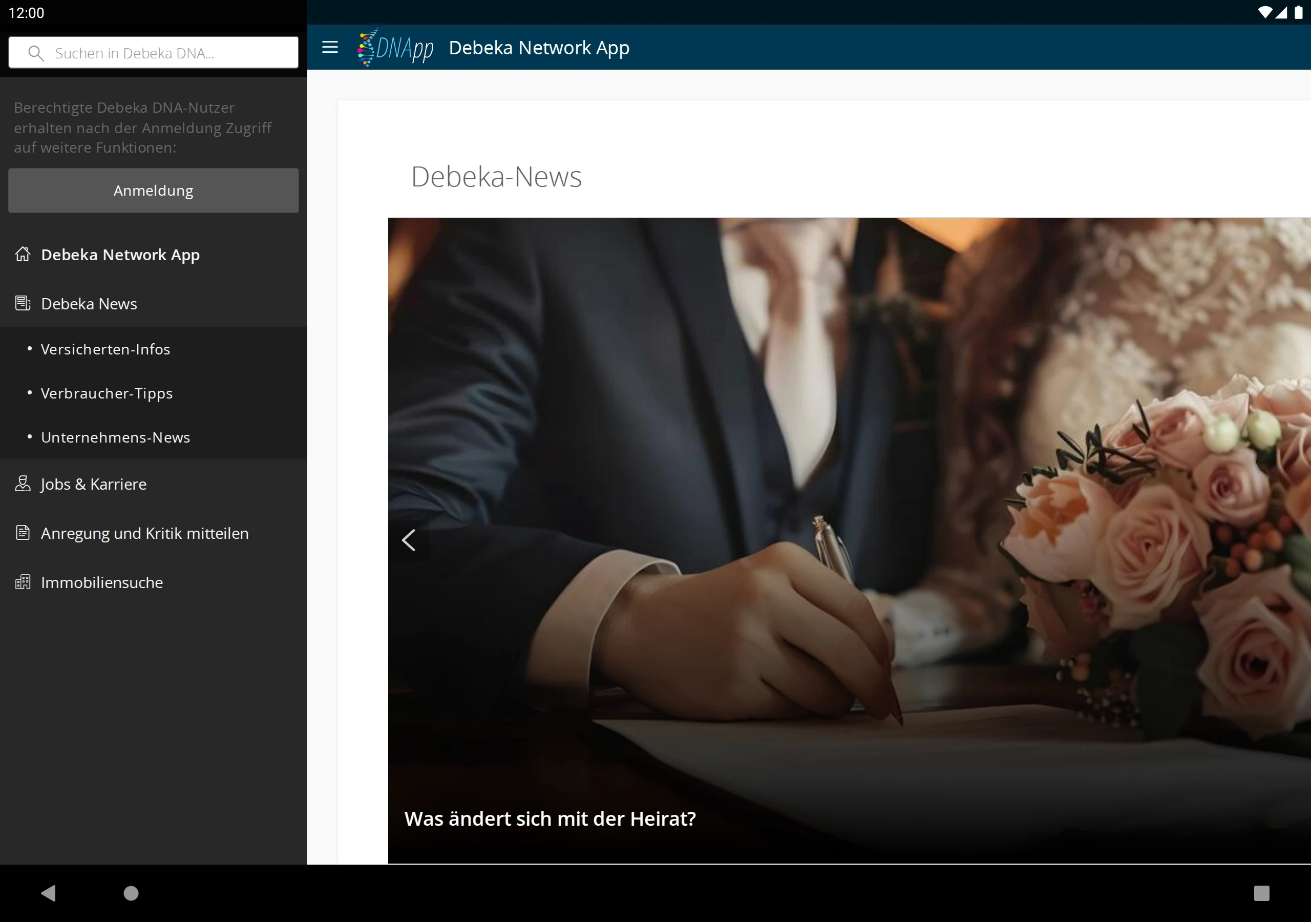 Debeka DNApp screenshot