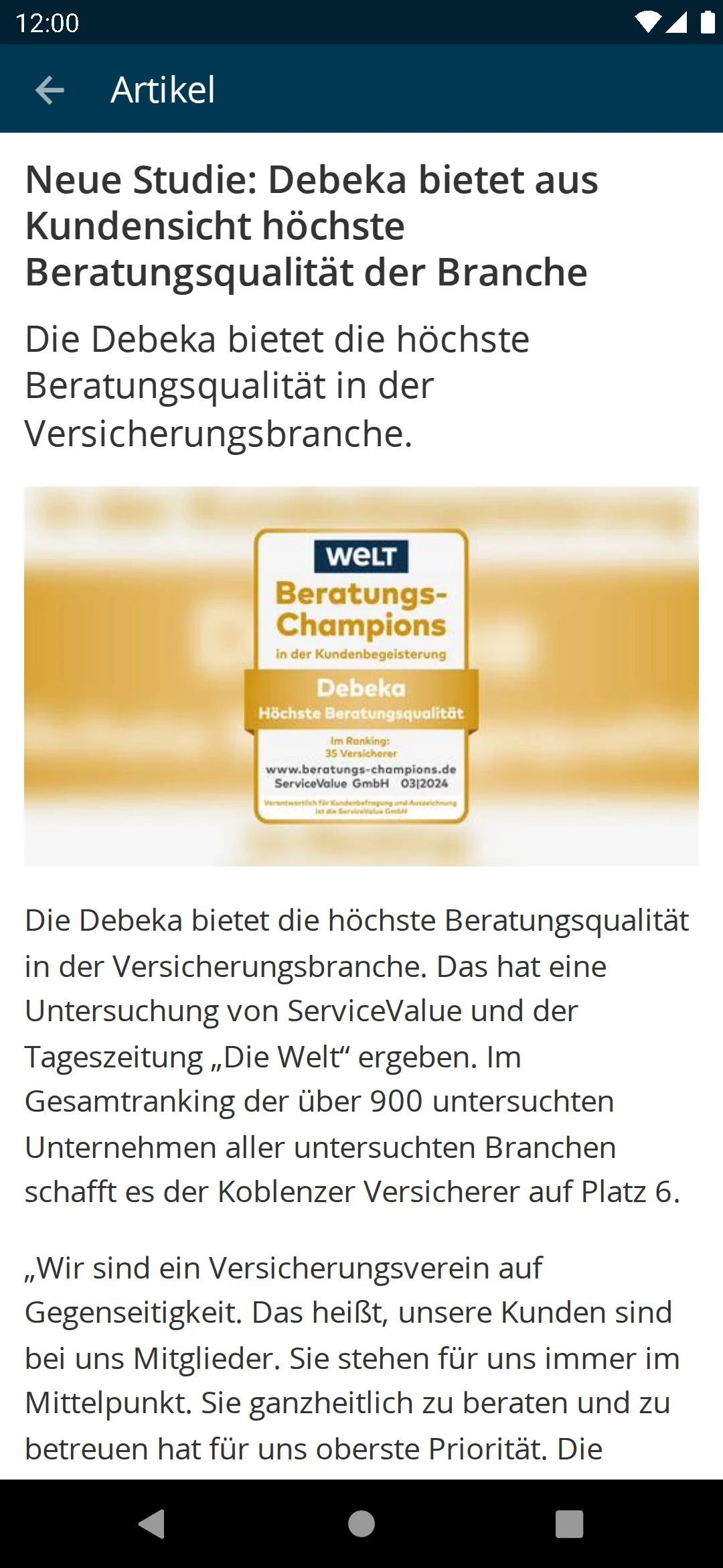 Debeka DNApp screenshot